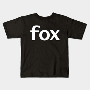 Fox Minimal Typography White Text Kids T-Shirt